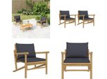 Vidaxl Sedie Da Giardino 2 Pezzi Con Cuscini Grigio Scuro Bambù - Sedia Da Giardino - Sedie Da Giardino - Sedia Da Esterno - Sedia Da Patio