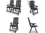 Vidaxl Sedie Da Giardino Regolabili 2 Pz. Plastica Antracite - Sedia Da Giardino - Sedie Da Giardino - Poltrona Da Giardino - Sedia Pieghevole
