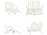 Vidaxl Panca Da Giardino Adirondack A 2 Posti Con Poggiapiedi In Legno Di Abete Bianco - Sedia Da Giardino - Sedie Da Giardino - Poltrona Da Giardino - Sedia Da Esterno