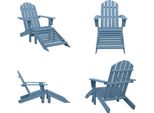 Vidaxl Sedia Da Giardino Adirondack Con Poggiapiedi In Legno Massiccio Di Abete Blu - Sedia Da Giardino - Sedie Da Giardino - Poltrona Da Giardino - Sedia Da Giardino Con Poggiapiedi