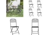 Vidaxl Sedie Da Giardino Pieghevoli 4 Pezzi In Lamiera Stirata Antracite - Sedia Da Giardino Pieghevole - Sedia Da Giardino Pieghevole - Sedia Pieghevole