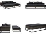 Vidaxl Set Di Divani Da Giardino 5 Pezzi Con Cuscini In Poly Rattan Grigio - Divano Da Giardino - Divani Da Giardino - Lounge - Lounging