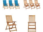 Vidaxl Sedie Da Giardino Pieghevoli 3 Pezzi Con Cuscini In Legno Massiccio Di Acacia - Sedia Da Giardino - Sedie Da Giardino - Sedia Da Pranzo - Sedie Da Pranzo