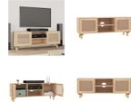 Vidaxl Mobile Tv Marrone 105X30X40 Cm In Legno Massiccio Di Pino Naturale Rattan - Mobile Tv - Mobile Tv - Mobile Tv - Porta Tv