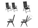 Vidaxl Sedie Da Giardino Pieghevoli 2 Pz. Alluminio E Textilene Nero - Sedia Da Giardino - Sedia Da Giardino - Sedia Da Esterno - Sedie Da Esterno