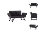 Vidaxl Panca Da Giardino Con Cuscini 176 Cm In Poly Rattan Nero - Panche Da Giardino