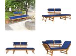 Vidaxl Panca Da Giardino Con Cuscini 2 In 1 190 Cm In Legno Massiccio Di Acacia - Panca Da Giardino - Panche Da Giardino - Panche Da Giardino In Legno - Panche Da Giardino In Legno