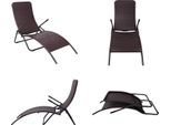 Vidaxl Lettino Prendisole Pieghevole In Poly Rattan Marrone - Lettino Prendisole - Lettini Prendisole - Lettini Prendisole