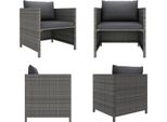 Vidaxl Divano Da Giardino Con Cuscini In Poly Rattan Grigio - Divano Da Giardino - Divani Da Giardino - Sedia Da Giardino - Sedie Da Giardino