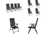Vidaxl Sedie Da Giardino Pieghevoli 4 Pz. Alluminio E Textilene Nero - Sedia Da Giardino - Sedie Da Giardino - Sedia Pieghevole - Sedie Pieghevoli