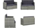 Vidaxl Divano Da Giardino A 2 Posti Con Cuscini In Poly Rattan Grigio - Divano - Divani - Divano A 2 Posti - Divani A 2 Posti