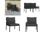 Vidaxl Sedie Da Giardino Con Cuscini Grigi 2 Pz. 62X75X79 Cm In Acciaio - Sedia Da Giardino - Sedie Da Giardino - Sedia Da Esterno - Sedia Da Patio
