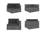 Vidaxl Divano Componibile Ad Angolo 1 Pezzo + Cuscini In Poly Rattan Grigio - Divano Ad Angolo - Divani Ad Angolo - Divani - Divani