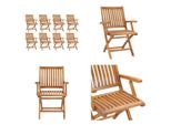 Vidaxl Sedie Da Giardino Pieghevoli 8 Pz. Legno Massiccio Teak - Sedia Da Giardino - Sedie Da Giardino - Sedia Di Legno - Sedie Di Legno