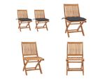 Vidaxl Sedie Da Giardino 2 Pezzi Con Cuscini Antracite In Teak Massiccio - Sedia Da Giardino - Sedie Da Giardino - Sedia Da Giardino In Legno - Sedie Da Giardino In Legno