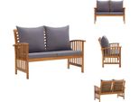 Vidaxl Panca Da Giardino Con Cuscino 119 Cm In Legno Massiccio Di Acacia - Panche Da Giardino