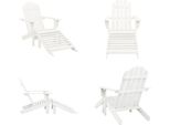 Vidaxl Sedia Da Giardino Con Poggiapiedi In Legno Bianco - Sedia Da Giardino - Sedie Da Giardino - Sedie Da Giardino - Sedia Da Giardino Con Poggiapiedi