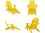 Vidaxl Sedia Da Giardino Adirondack Con Poggiapiedi In Legno Massiccio Di Abete Giallo - Sedia Da Giardino - Sedie Da Giardino - Poltrona Da Giardino - Sedia Da Giardino Con Poggiapiedi