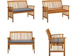 Vidaxl Panca Da Giardino Con Cuscini 119 Cm In Legno Massiccio Di Acacia - Panca Da Giardino - Panche Da Giardino - Panche Da Giardino In Legno - Panche Da Giardino In Legno
