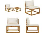Vidaxl Set Di Divani Da Giardino 2 Pezzi Con Cuscino In Legno Massiccio Di Acacia - Set Di Divani Da Giardino - Set Di Divani Da Giardino - Set Di Divani In Legno - Set Di Divani In Legno