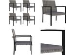 Vidaxl Sedie Da Pranzo Da Giardino 4 Pz. Poly Rattan Grigio - Sedia Da Pranzo - Sedie Da Pranzo - Sedia Da Giardino - Sedie Da Giardino
