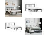 Vidaxl Struttura Letto Con Testiera In Metallo Nero 140X190 Cm - Struttura Letto - Cornici Letto - Struttura Letto - Letto