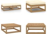 Vidaxl Poggiapiedi Da Giardino Con Cuscino 2 Pz. Pino Massiccio Marrone Miele - Poggiapiedi - Poggiapiedi - Panca Per Piedi - Poggiapiedi