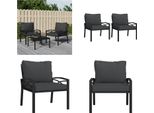 Vidaxl Sedie Da Giardino Con Cuscini Grigi 2 Pz. 68X76X79 Cm In Acciaio - Sedia Da Giardino - Sedie Da Giardino - Sedia Da Esterno - Sedia Da Patio