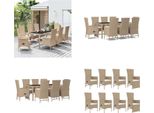 Vidaxl Set Da Pranzo Da Giardino 9 Pezzi Con Cuscini In Poly Rattan Beige - Set Da Pranzo Da Giardino - Set Da Pranzo Da Giardino - Set Da Pranzo Da Terrazza