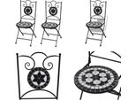 Vidaxl Sedie Da Bistrot Pieghevoli 2 Pz. Ceramica Bianca E Nera - Sedia Da Giardino - Sedie Da Giardino - Sedia Da Esterno - Sedie Da Esterno