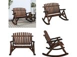 Vidaxl Panca A Dondolo Da Giardino A 2 Posti 123X96X102 Cm In Legno Massiccio Di Abete - Panca A Dondolo Da Giardino - Panca A Dondolo Da Giardino - Panca A Dondolo In Legno - Panca A Dondolo Adirondack