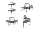 Vidaxl Panche Per Alberi Semicircolari 2 Pezzi Ø159 Cm Acciaio Nero - Panca Per Alberi - Panche Per Alberi - Panca - Seduta Per Panca