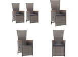 Vidaxl Sdraio Da Giardino 2 Pezzi Con Cuscini In Poly Rattan Grigio - Sedia Da Esterno - Sedie Da Esterno - Sedia Da Giardino - Sedie Da Giardino