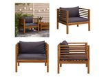 Vidaxl Sedia Da Giardino Con Cuscino Grigio Scuro In Legno Massiccio Di Acacia - Sedia Da Giardino - Sedie Da Giardino - Sedia Da Giardino Di Legno - Sedie Da Giardino Di Legno