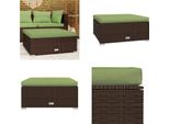 Vidaxl Sgabello Da Giardino Con Cuscino Marrone 70X70X30 Cm In Poly Rattan - Poggiapiedi Da Giardino - Poggiapiedi Da Giardino - Poggiapiedi Da Esterno