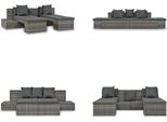 Vidaxl Set Di Divani Da Giardino 4 Pezzi Con Cuscini In Polirattan Grigio - Set Di Divani Da Giardino - Set Di Divani Da Giardino - Set Di Divani - Set Di Divani