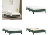 Vidaxl Struttura Letto Verde Scuro 90X190 Cm In Velluto - Struttura Letto - Cornici Letto - Struttura Letto - Letto