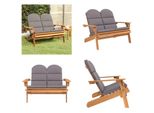 Vidaxl Panca Da Giardino Adirondack Con Cuscini 126 Cm In Legno Massiccio Di Acacia - Panca Da Giardino - Panche Da Giardino - Mobili Da Giardino - Mobili Da Esterno