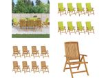 Vidaxl Sedie Da Giardino Con Cuscini 8 Pz. Teak Massiccio - Sedia Da Giardino - Sedie Da Giardino - Mobili Da Giardino - Sedia Da Esterno