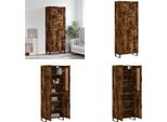 Vidaxl Credenza In Rovere Affumicato 69,5X34X180 Cm Materiale A Base Di Legno - Credenza - Credenze - Madia - Armadio