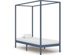 Vidaxl Struttura Letto A Baldacchino In Pino Massiccio Grigio 100 X 200 Cm - Struttura Letto - Telai Letto - Struttura Letto - Letto Singolo