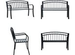 Vidaxl Panca Da Giardino 125 Cm In Acciaio Nero - Panca Da Giardino - Panca Da Giardino - Panca Da Patio - Panche Da Patio