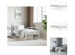 Vidaxl Struttura Letto Con Testiera E Pediera In Metallo Bianco 90X200 Cm - Letti E Strutture Letto