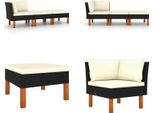 Vidaxl Set Salotto Da Giardino 3 Pezzi In Poly Rattan E Legno Massiccio Di Eucalipto - Set Divano Da Giardino - Set Divano Da Giardino - Set Arredo Giardino - Set Arredo Giardino