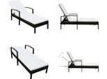 Vidaxl Lettino Prendisole Con Cuscino In Rattan Marrone - Lettino Prendisole - Lettino Prendisole - Sedia A Sdraio - Sedie A Sdraio