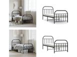 Vidaxl Giroletto Con Testiera E Pediera In Metallo Nero 90X190 Cm - Giroletto - Cornici Per Letti - Giroletto - Letto