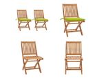 Vidaxl Sedie Da Giardino 2 Pezzi Con Cuscini Verde Chiaro In Legno Massiccio Di Teak - Sedia Da Giardino - Sedie Da Giardino - Sedia Da Giardino In Legno - Sedie Da Giardino In Legno