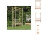 Vidaxl Panchina Da Giardino Con Pergola 116 Cm In Bambù - Panchine Da Giardino