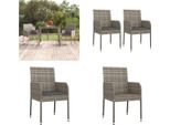 Vidaxl Sedie Da Giardino Con Cuscino 2 Pz. Poly Rattan Grigio - Sedia Da Giardino - Sedie Da Giardino - Mobili Da Giardino - Mobili Da Esterno