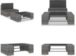 Vidaxl Set Salotto Da Giardino 2 Pezzi In Rattan Grigio - Set Salotto Da Giardino - Set Salotto Da Giardino - Divano Da Giardino - Divani Da Giardino